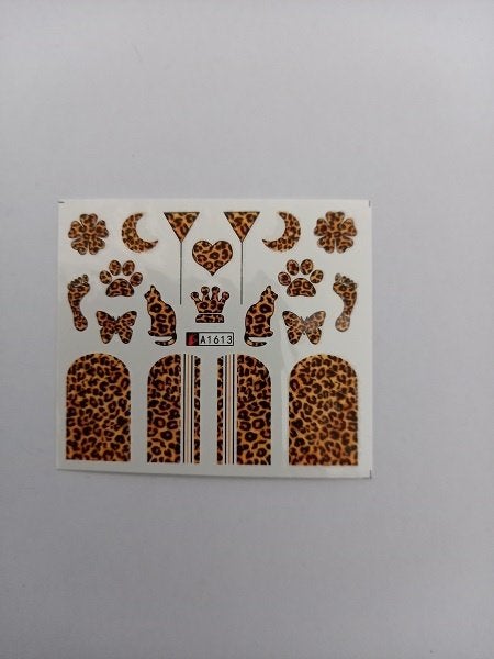 Velletje nagel water decals stickers A1613 tijgerprint kat, Bruin, Verzenden, Nieuw, Handen en Nagels
