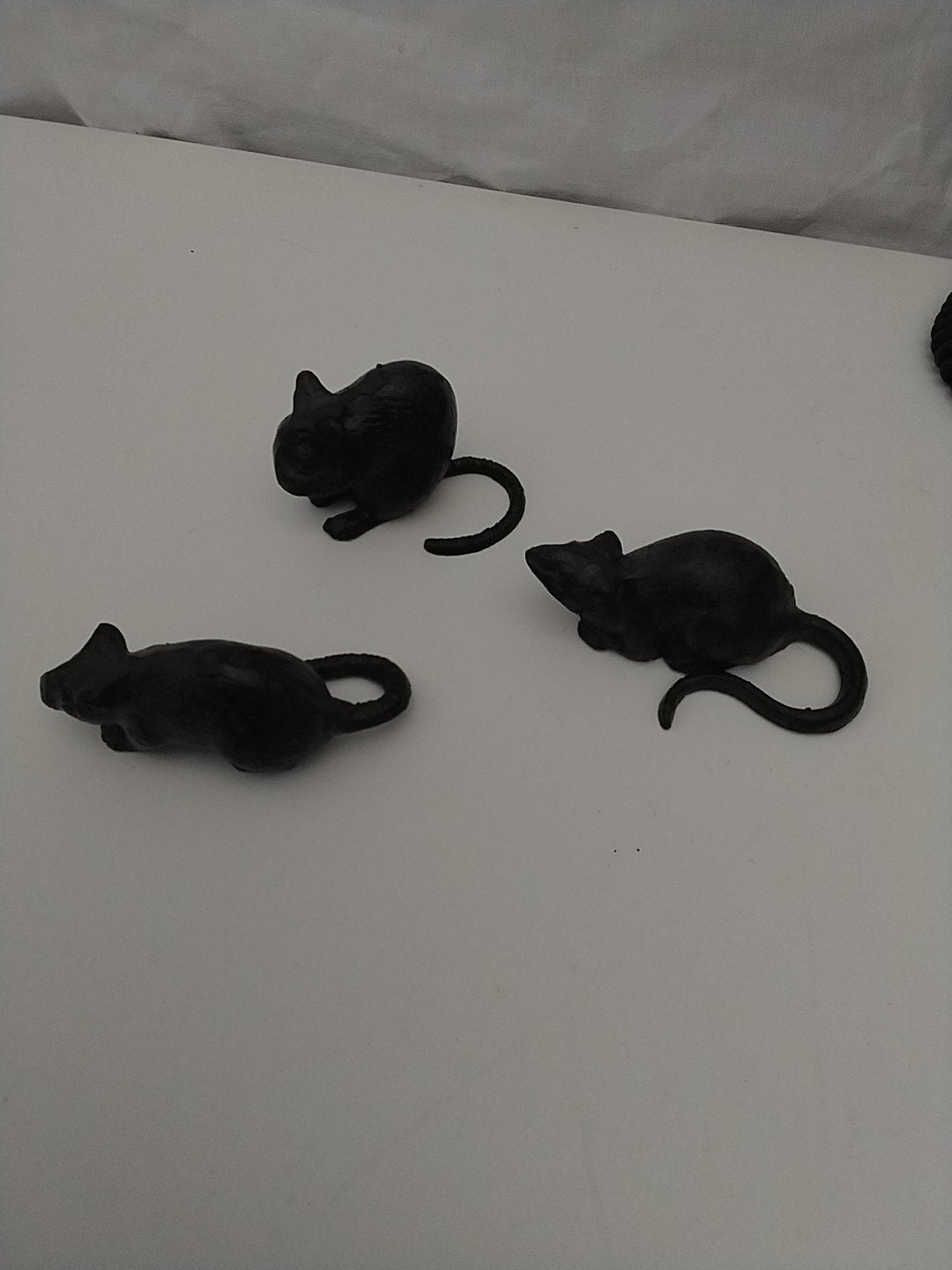 Set van 3 gietijzeren muizen - decoratieve beeldjes, Ophalen of Verzenden