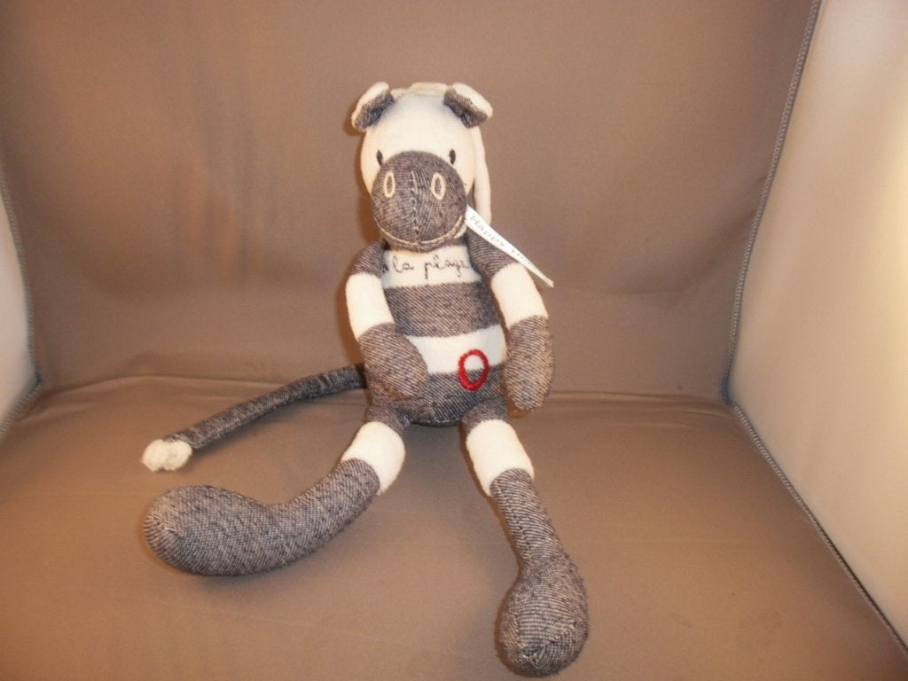 happy horse zebra Zsa Zsa ala plaget wit met blauw jeanssto, Ophalen of Verzenden, Zo goed als nieuw, Middelgroot (20 tot 80 cm)