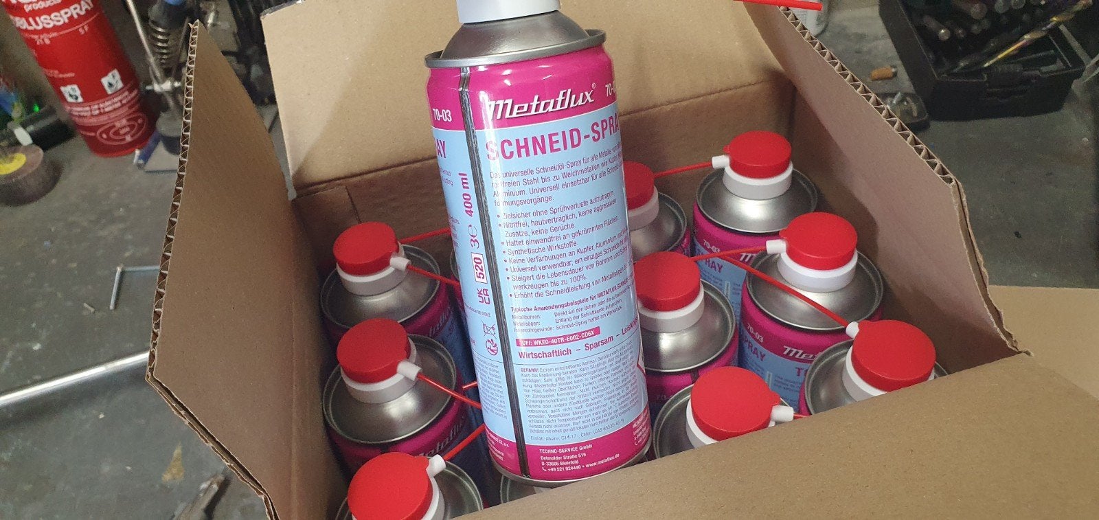 Metaflux Snijolie boor olie Toolspray spuitbussen 12 stuks, Ophalen of Verzenden, Nieuw