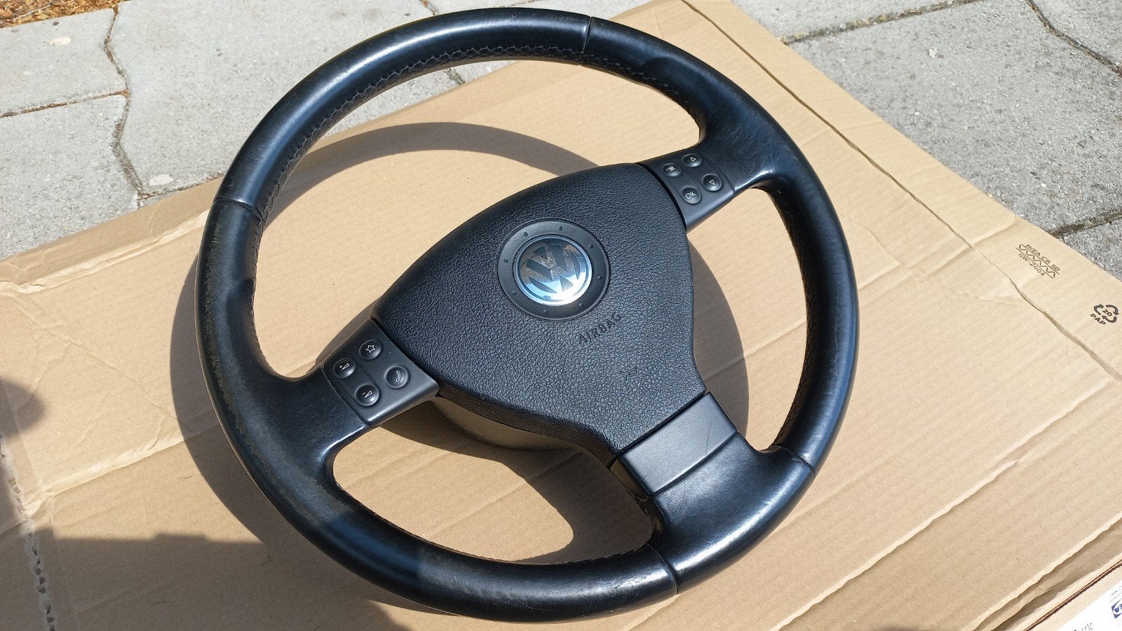 Volkswagen Passat Golf Jetta lederen Stuurwiel, Auto-onderdelen, Besturing, Ophalen of Verzenden, Gebruikt, Volkswagen