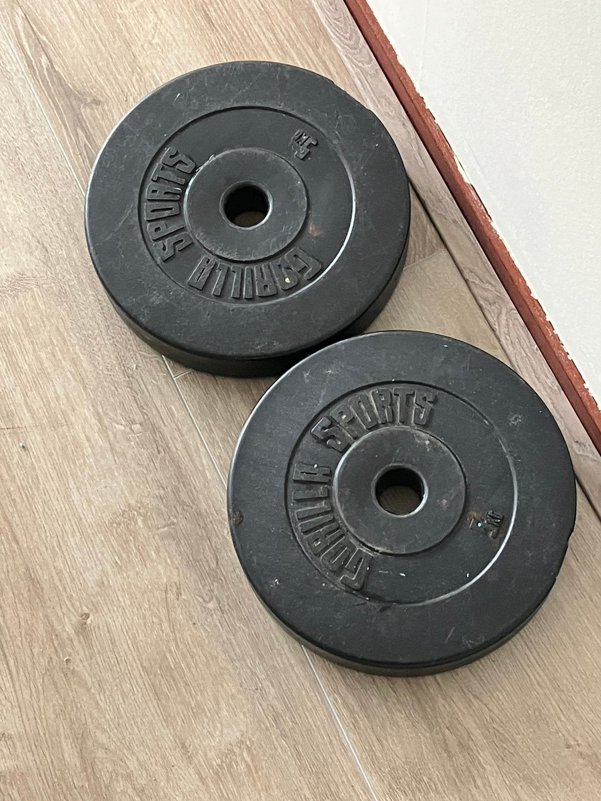 Gorilla Sports Halsterschijven 2x5 kg, Sport en Fitness, Ophalen, Zo goed als nieuw