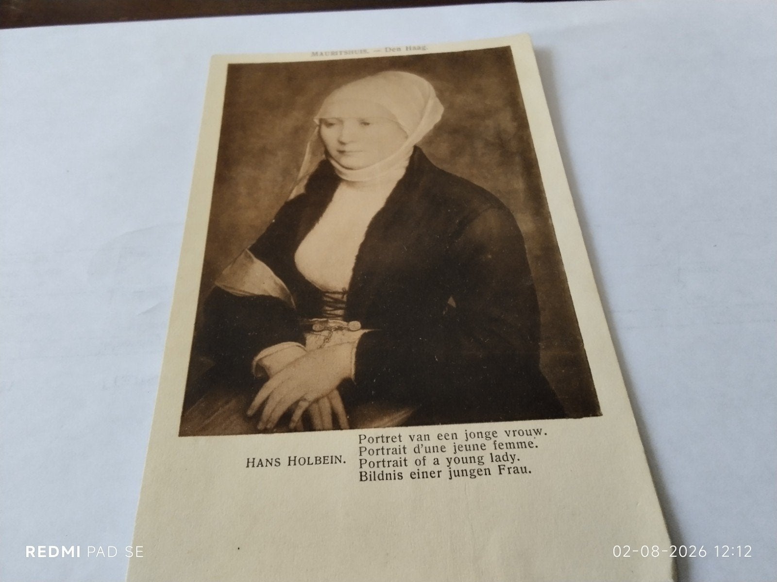 Oude briefkaart: Portret van een jonge vrouw, Mauritshuis, Ophalen of Verzenden, Voor 1920