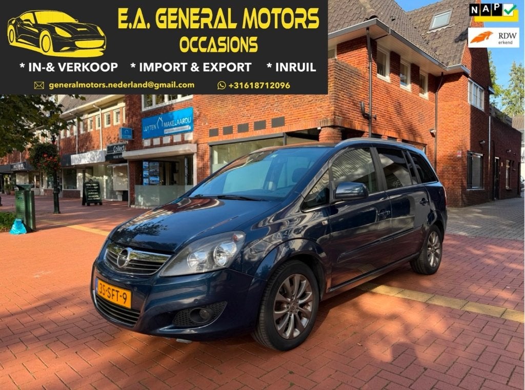 Opel Zafira 1.8 - 7 Pers. | 2011 | NEW APK + DISTRB., Auto's, Voorwielaandrijving, Stof, Zwart, 4 cilinders