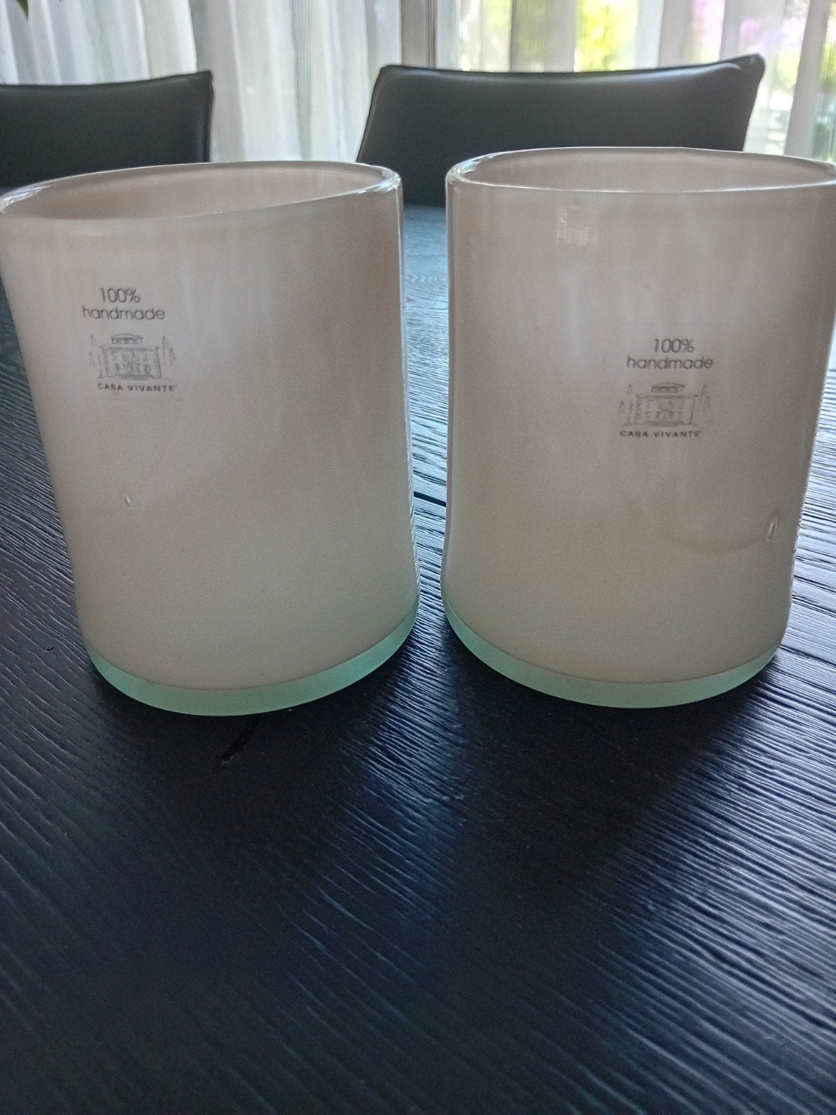 2x Handmade Lichtroze Vaasjes/Potjes - Casa Vivante, Ophalen of Verzenden