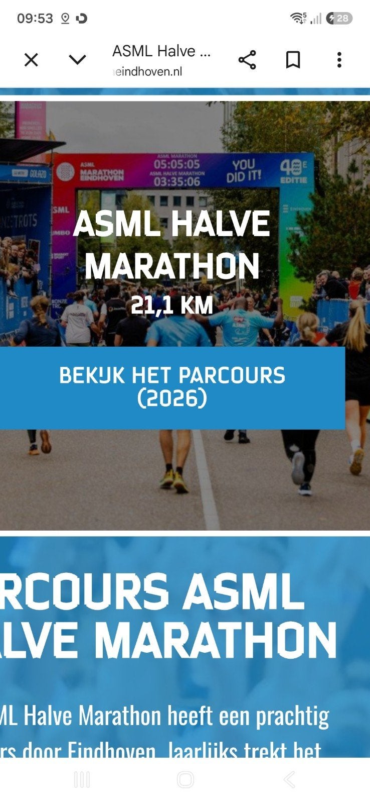 Startbewijs Halve Marathon Eindhoven, Eén persoon, Oktober