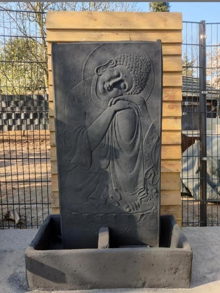 Mooie grote oosterse Buddha fontein water ornament beton, Tuin en Terras, Waterpartijen en Fonteinen, Ophalen