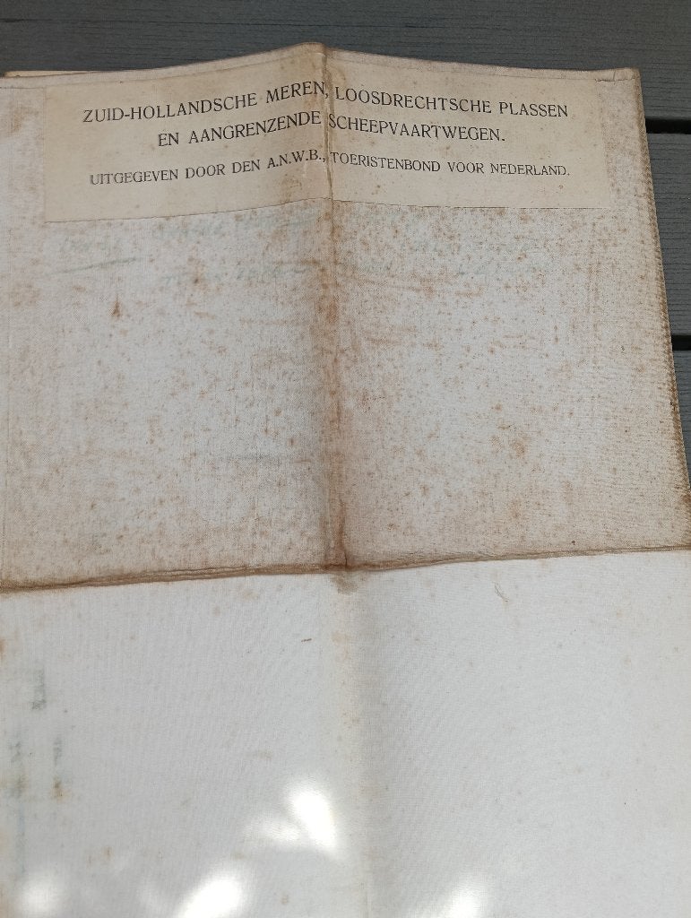 1929 Zuid-Hollandsche meren...en aangrenzende scheepvrtwgen, Boeken, Gelezen, Ophalen of Verzenden, Landkaart, 1800 tot 2000