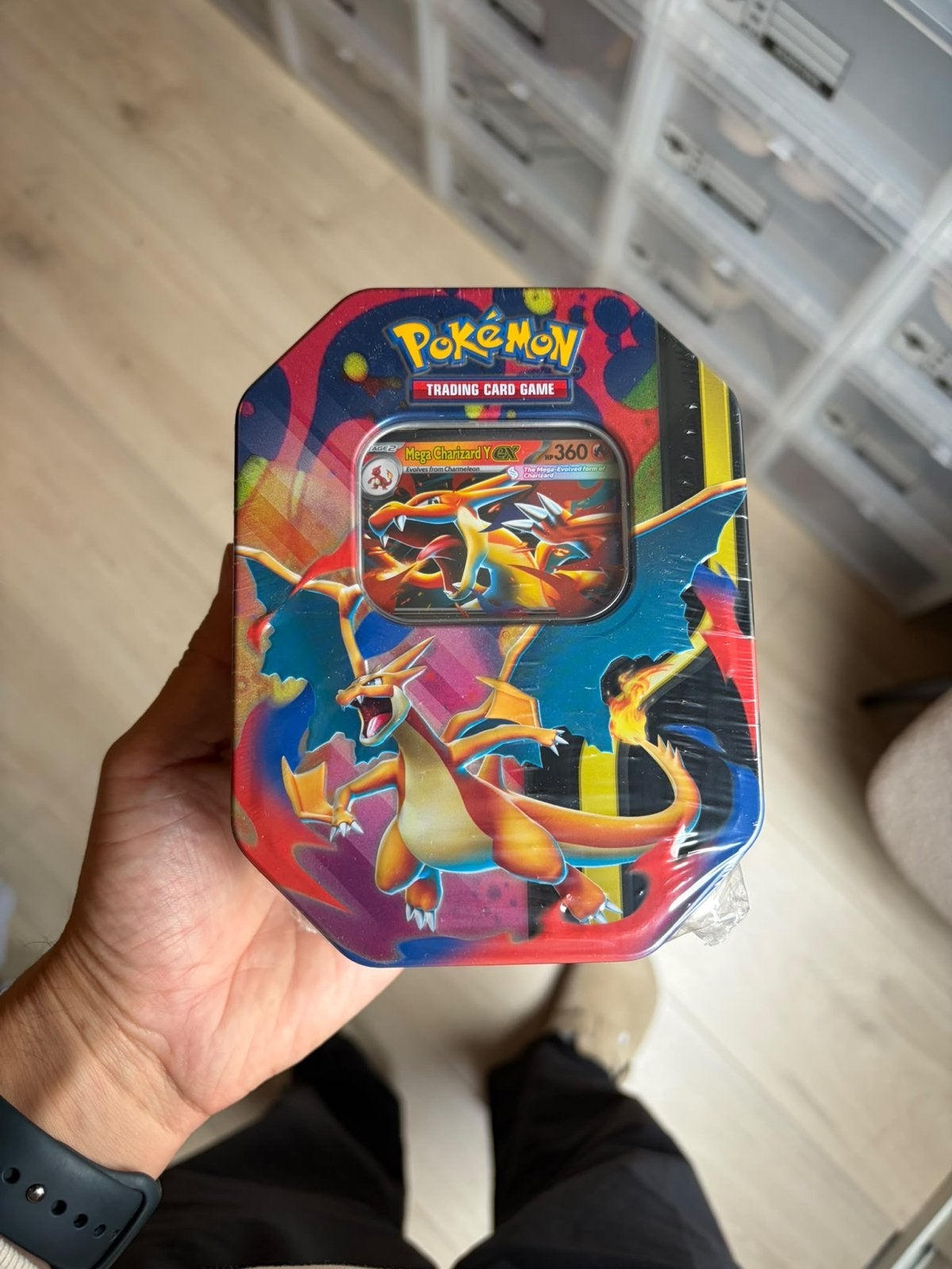 Pokémon Trading Card Game Mega Charizard Tin, Ophalen of Verzenden, Nieuw, Overige typen, Foil