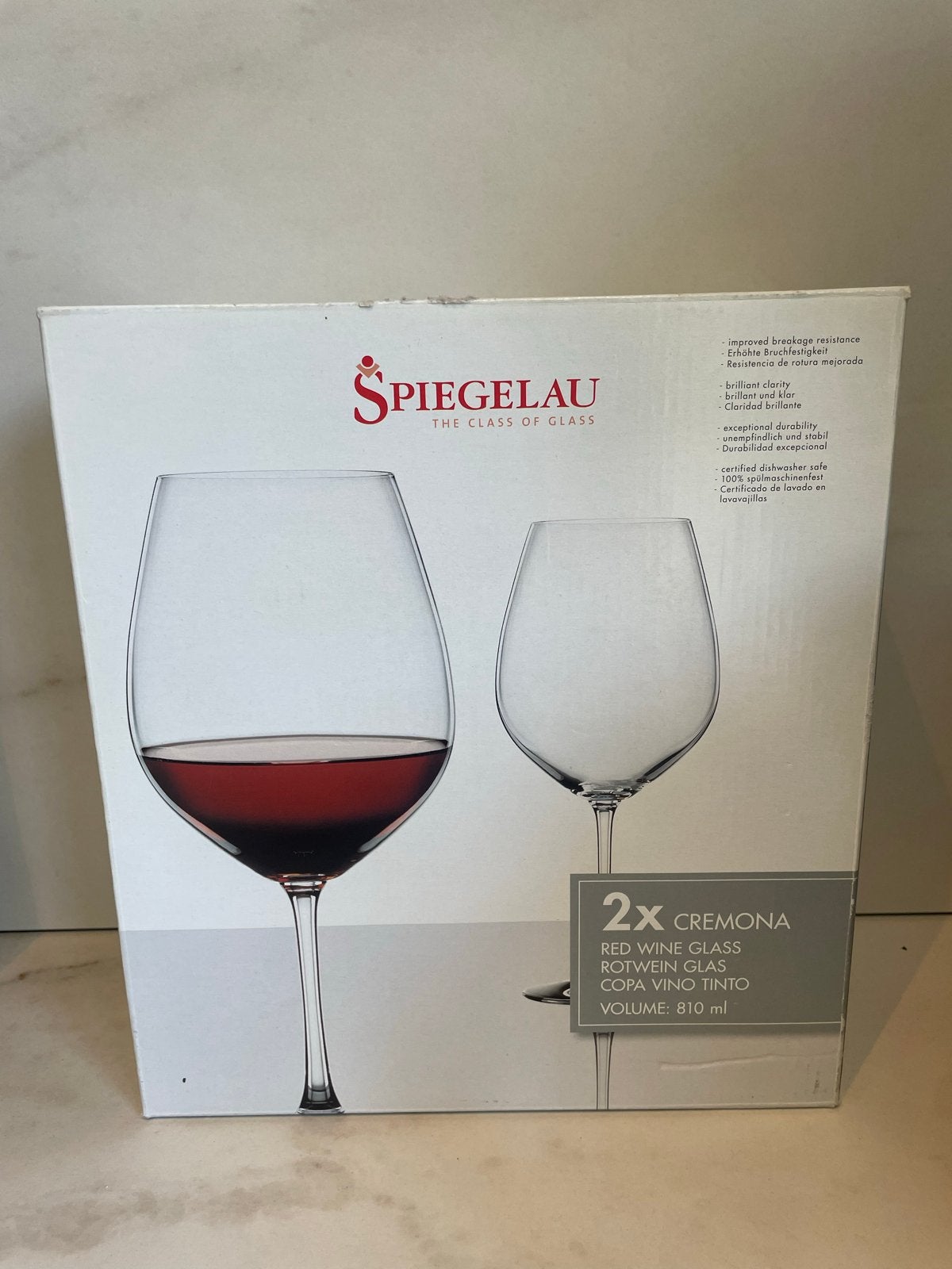Spiegelau Cremona Rode Wijnglazen - Set van 2 (810 ml), Ophalen of Verzenden, Zo goed als nieuw, Overige merken, Glas