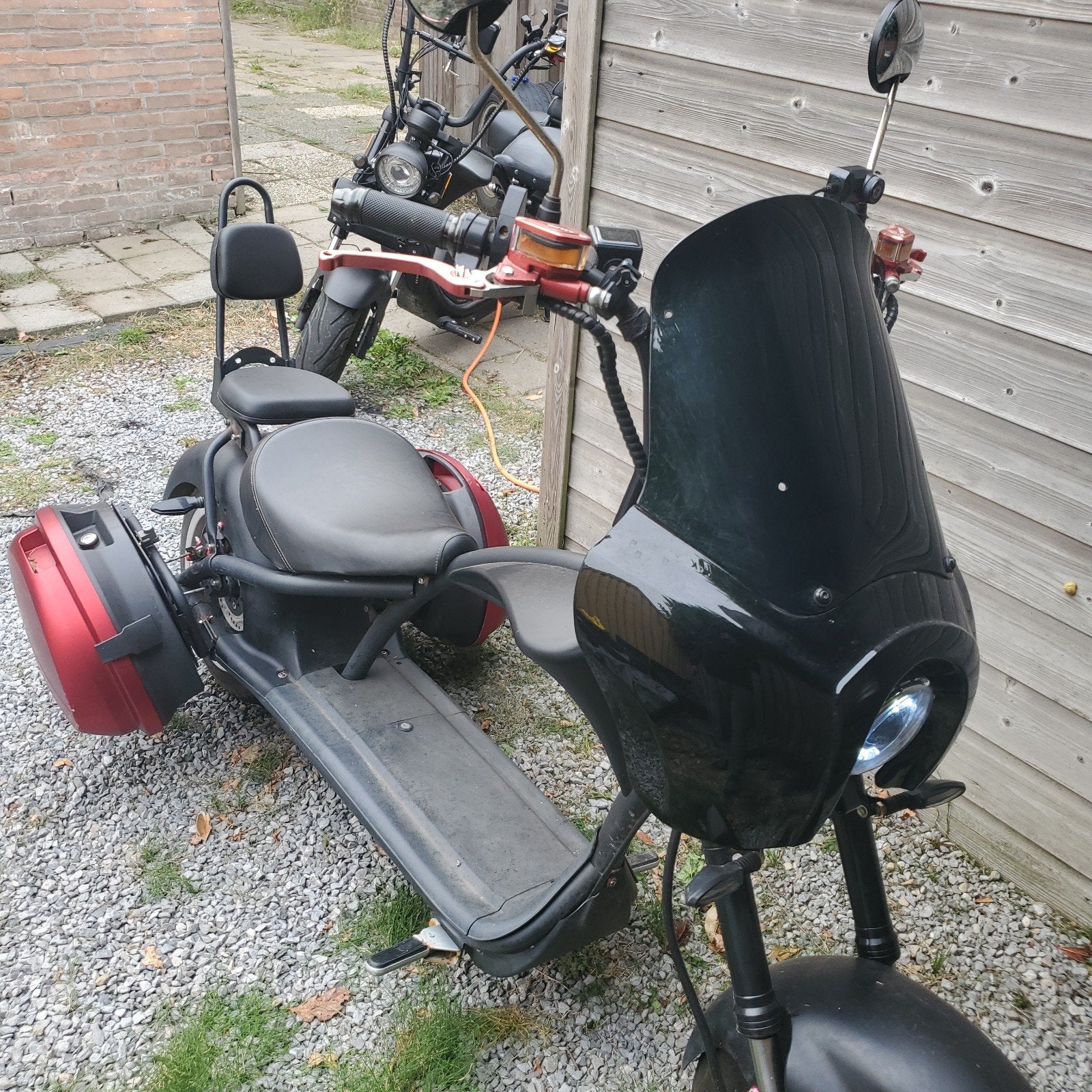 Elektrische Chopper Mangosteen M1 met 3 Accu's en ZijKoffers, Gebruikt, Elektrisch, Ophalen, Overige merken