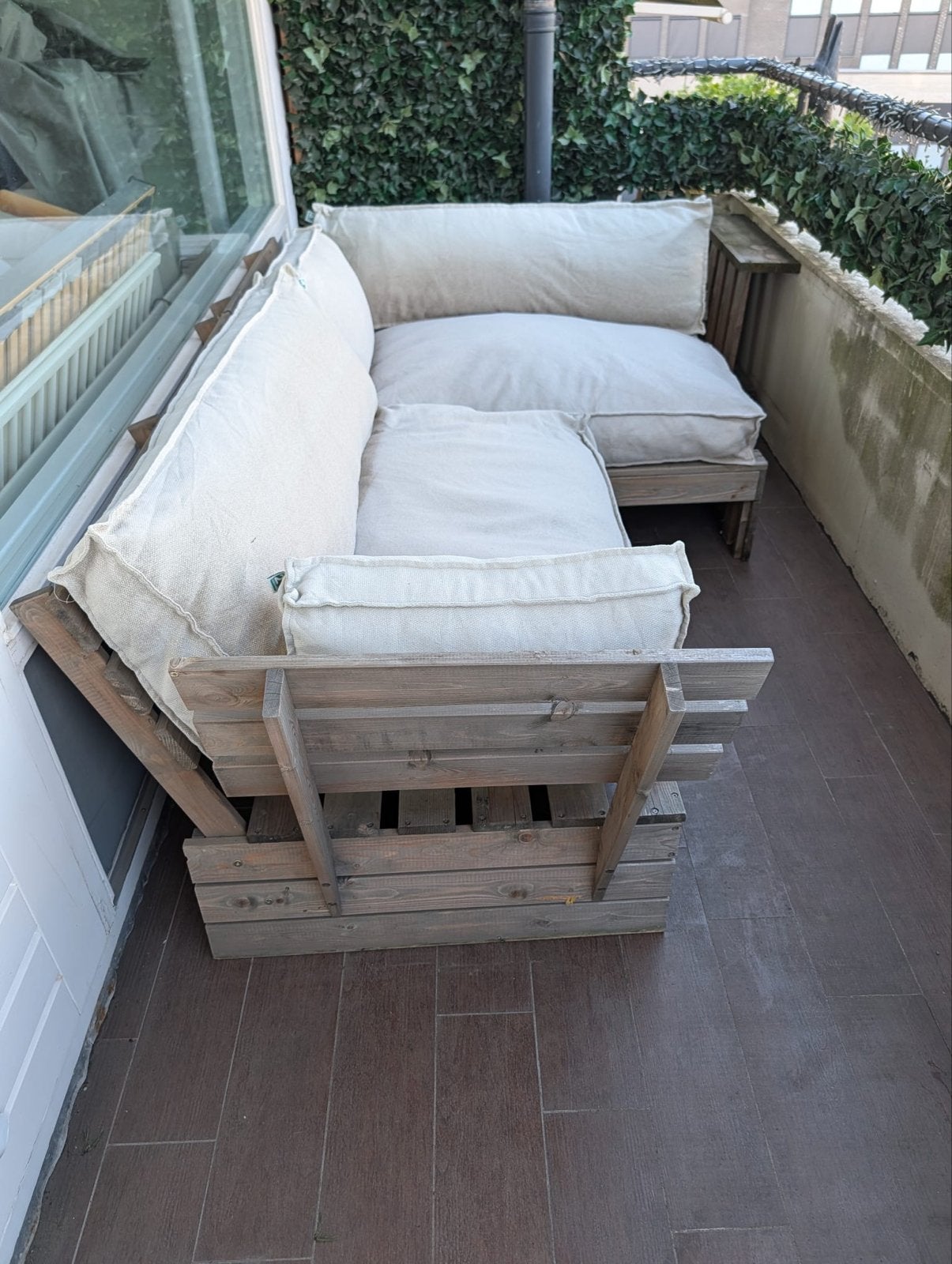 6 Pallet bank kussens!, Ophalen, Gebruikt, Beige, Rechthoekig