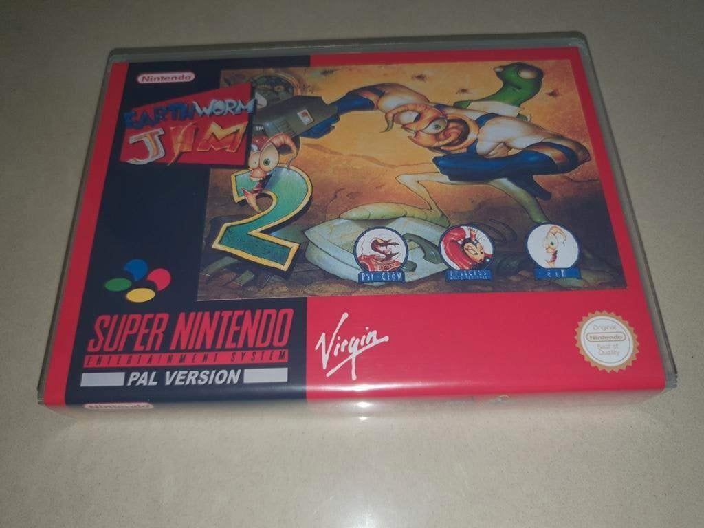 Earthworm Jim 2 SNES Game Case, Spelcomputers en Games, Avontuur en Actie, Verzenden, 1 speler, Zo goed als nieuw