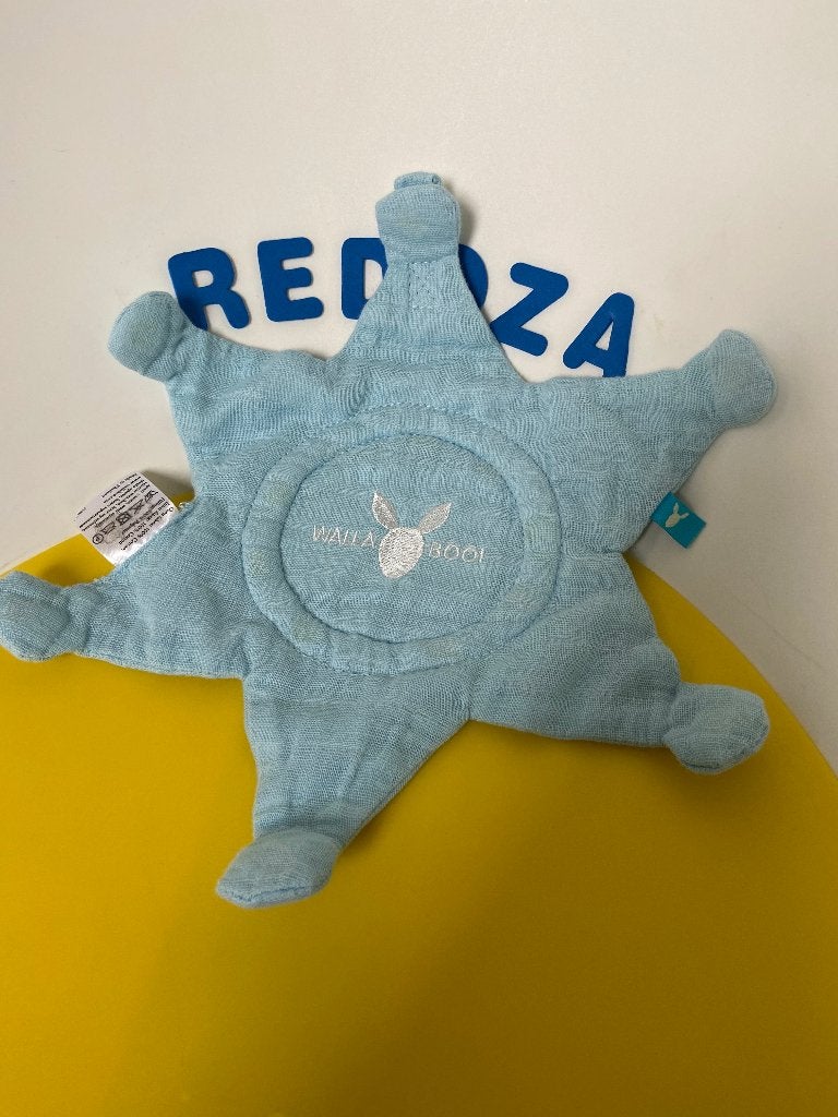 K3525 Walla boo doek doekje ster blauw, Ophalen of Verzenden, Zo goed als nieuw, Konijn