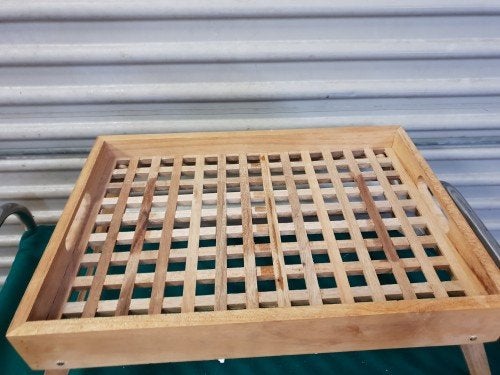 Dienblad / ontbijtblad inklapbaar van hout, Huis en Inrichting, Woonaccessoires | Dienbladen, Ophalen of Verzenden, 'T Olde Gre-j
