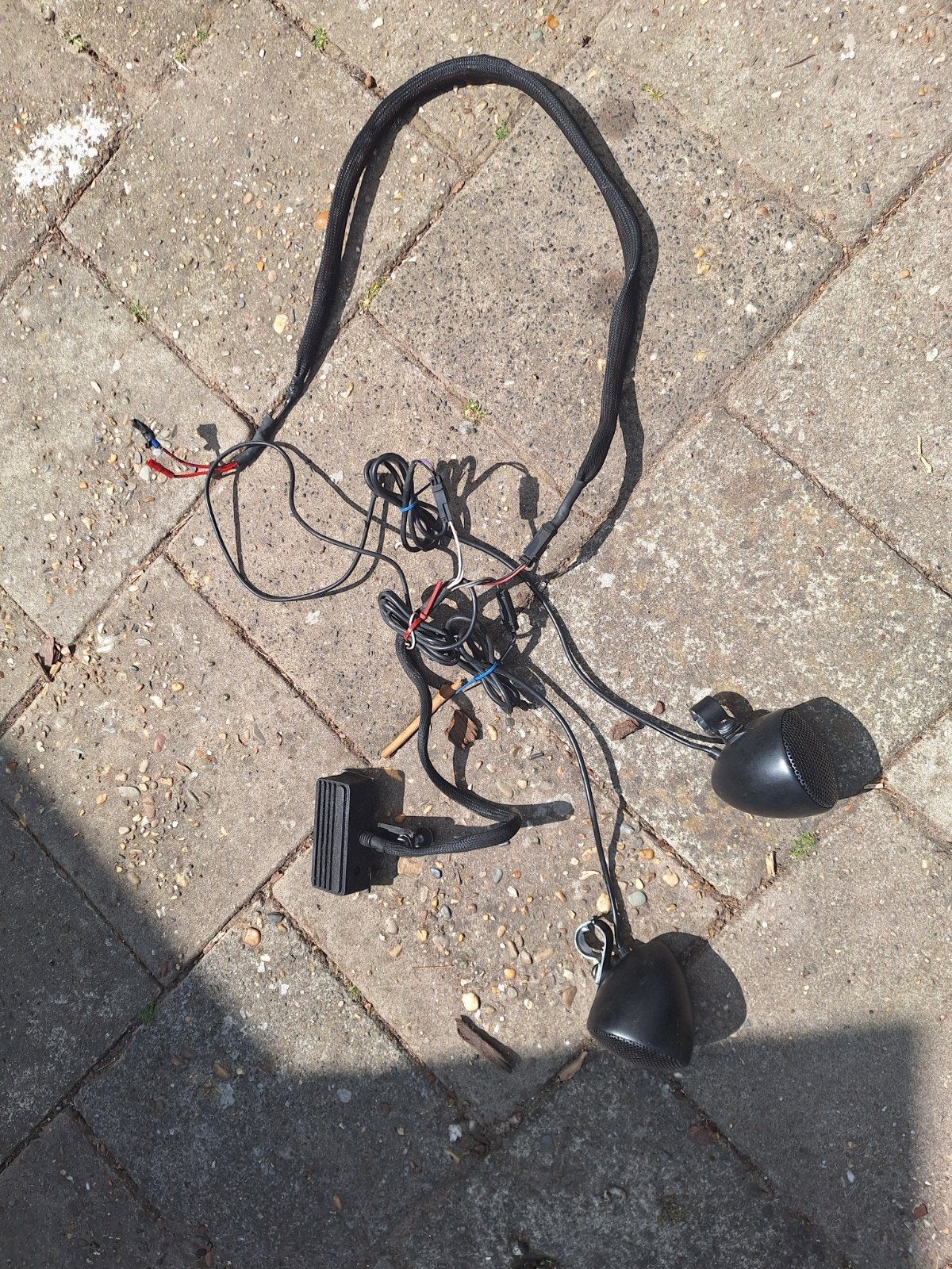 12V Motorspeakerset voor montage op stuur, Motoren, Ophalen of Verzenden, Gebruikt