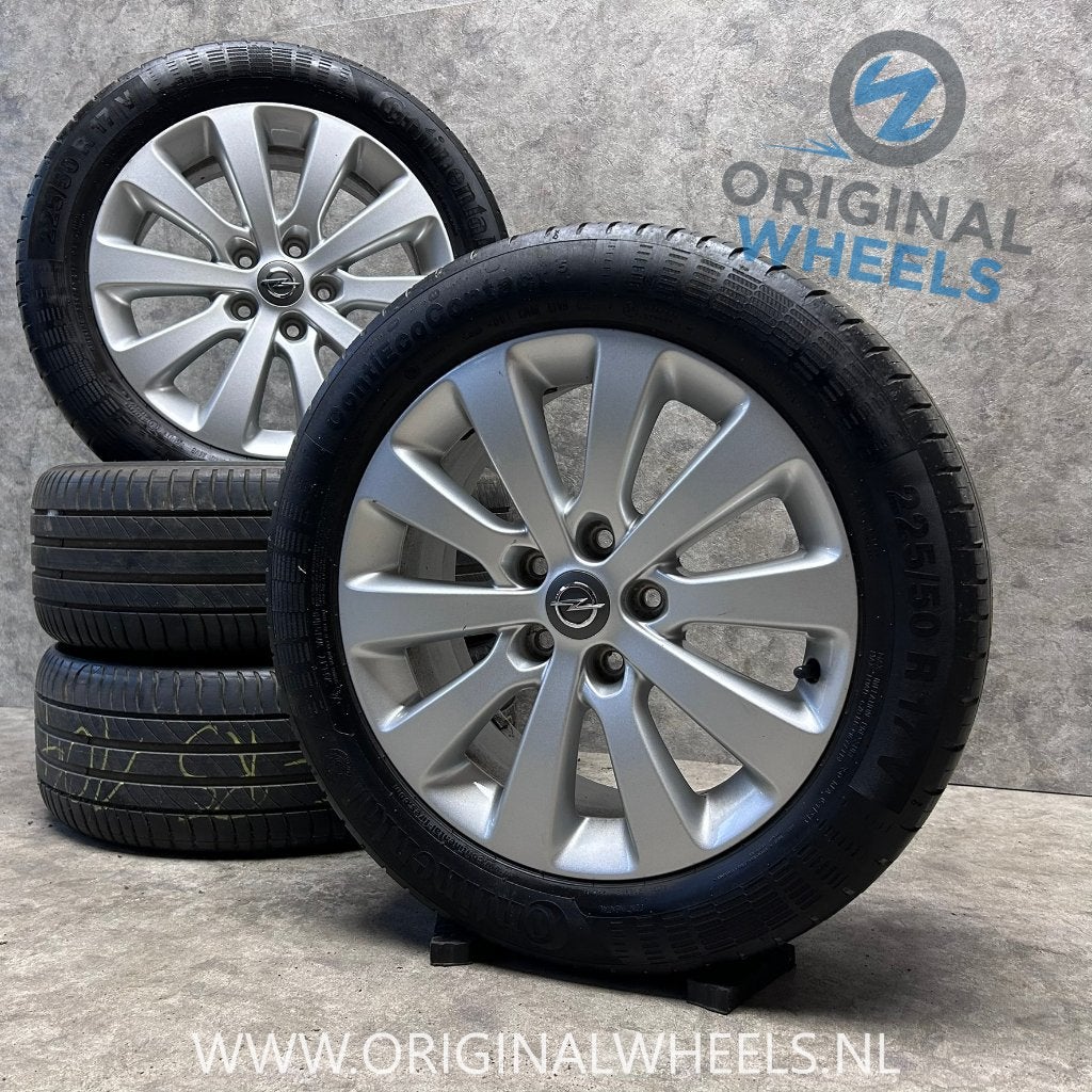 17 inch originele velgen + zomerbanden Opel Astra J Zafira C, Gebruikt, Banden en Velgen, 17 inch, Ophalen of Verzenden