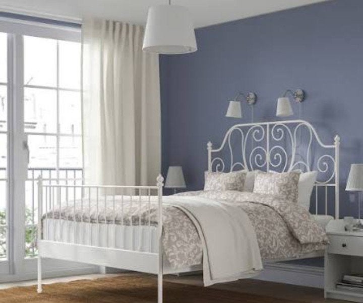 mooi wit metalen 2persoons bed incl complete lattebodem, Ophalen, Wit, Twijfelaar, 200 cm