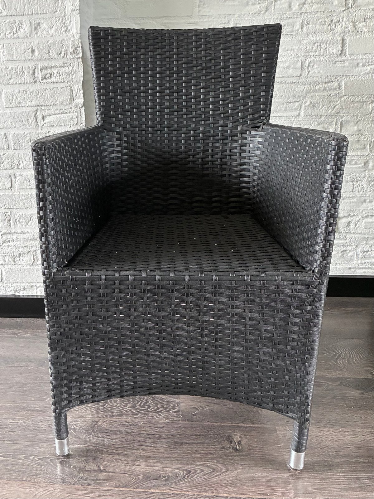 Wicker stoel (Nog in prima staat, GRATIS i.v.m. verhuizing), Ophalen, Gebruikt, Wicker, Zwart