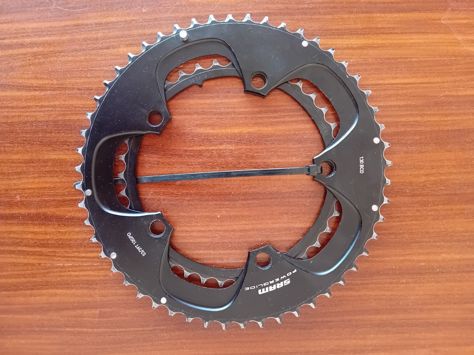 SRAM Powerglide 53/39T 10SPD Crankstel Bladen 130 BCD, Fietsen en Brommers, Fietsonderdelen, Crankstel of Pedalen, Gebruikt, Ophalen of Verzenden