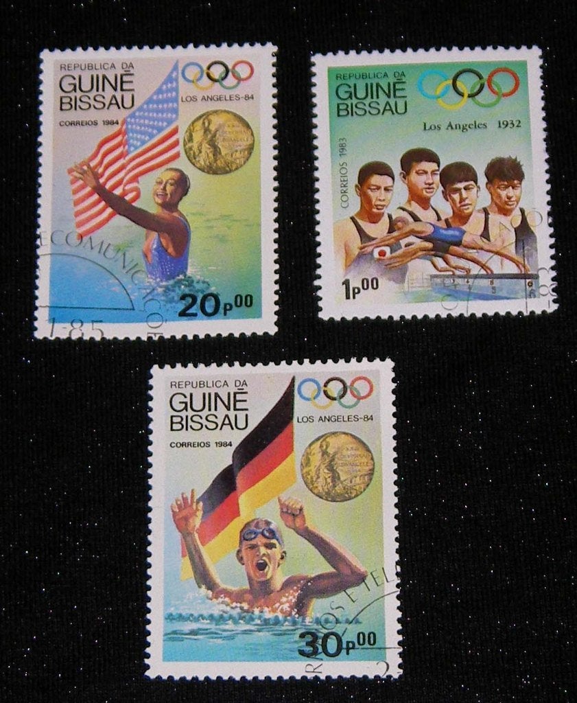 Olympische Spelen 6 Postzegels Guiné Bissau, Ophalen of Verzenden, Gestempeld, Sport
