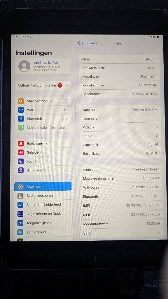 Apple iPad mini 4 4G / 16GB / backcover / kabel / ZGAN, Computers en Software, 8 inch, Ophalen of Verzenden, Zo goed als nieuw