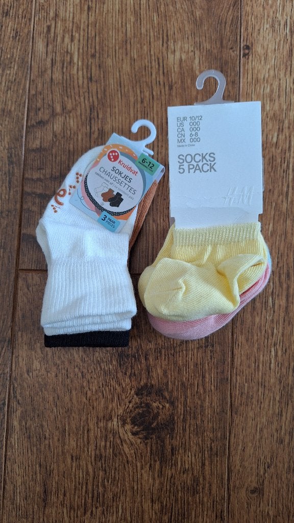 Nieuwe babysokjes 8 paar, Kinderen en Baby's, Babykleding | Schoentjes en Sokjes, Jongetje of Meisje, H&M, Nieuw, Ophalen of Verzenden