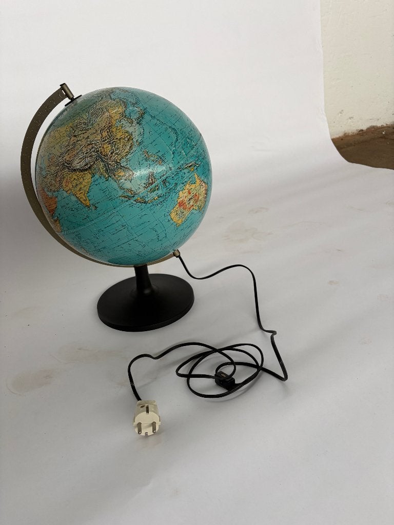Oplichtende vintage globe, Ophalen, Verlicht, Zo goed als nieuw