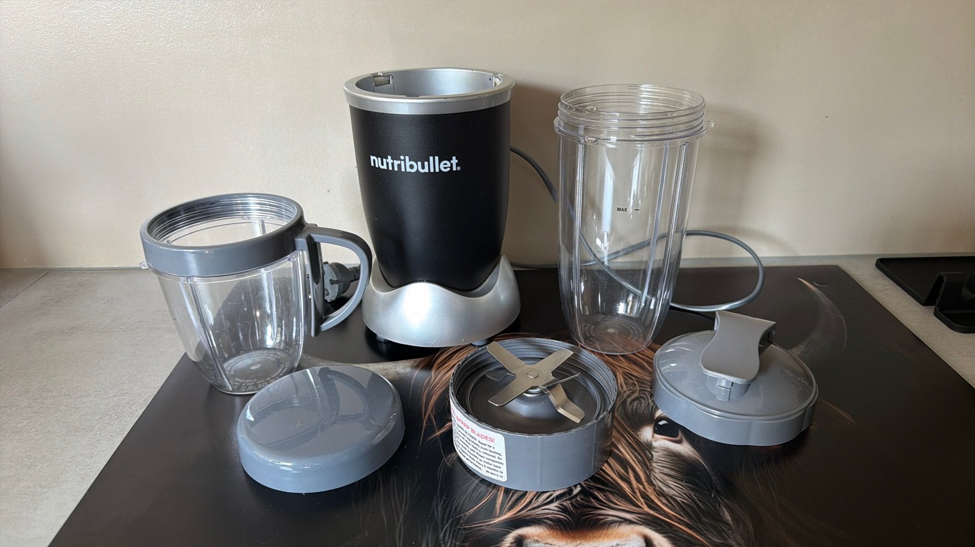 Nutribullet Blender met accessoires, Ophalen of Verzenden, Gebruikt, Blender