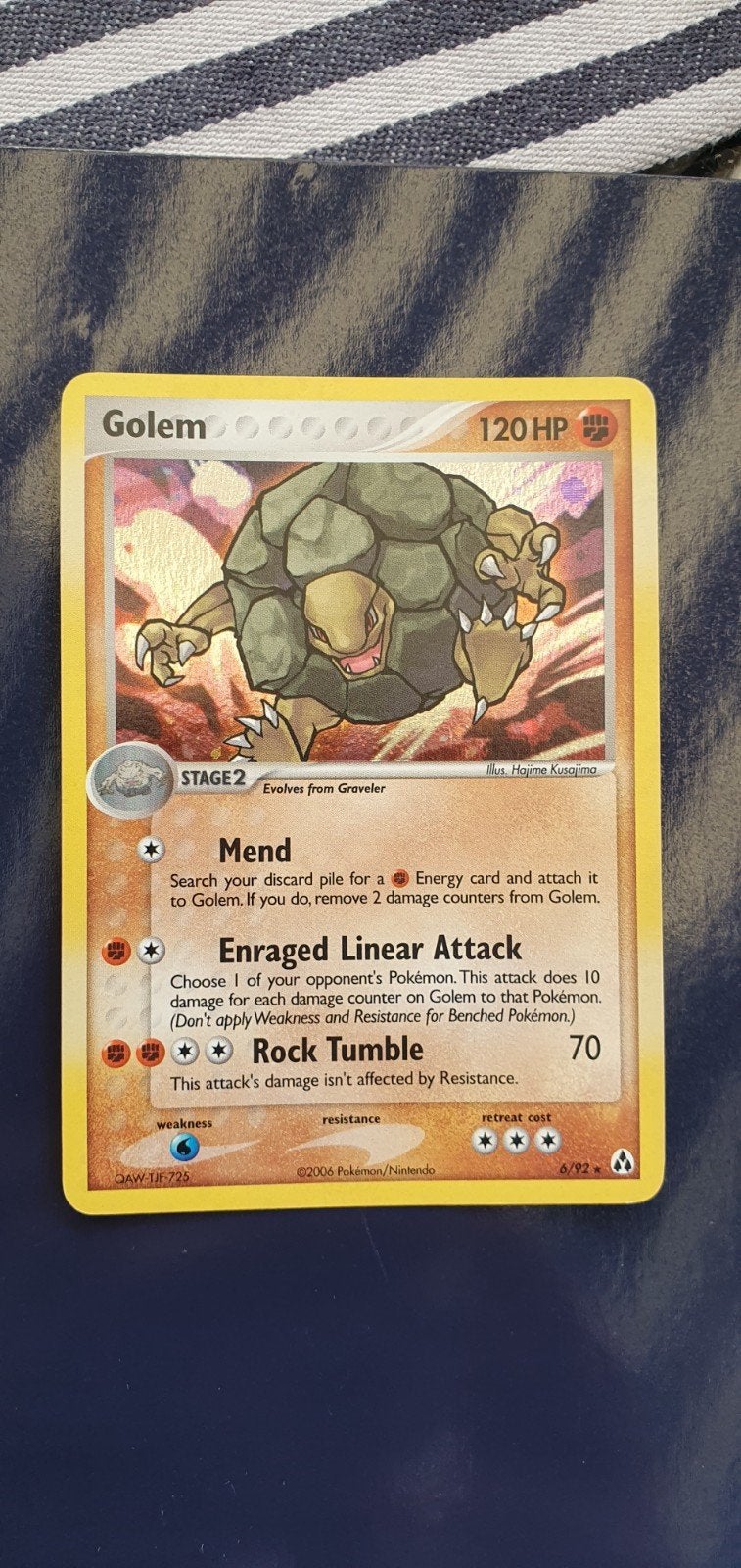 Golem 6/92 pokemon kaart, Ophalen of Verzenden, Gebruikt