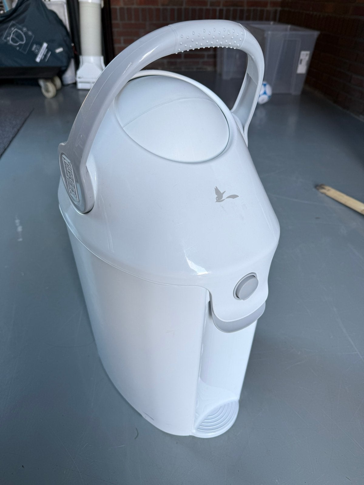 Witte luieremmer met handvat, Ophalen, Kunststof, Met deksel, Overige typen
