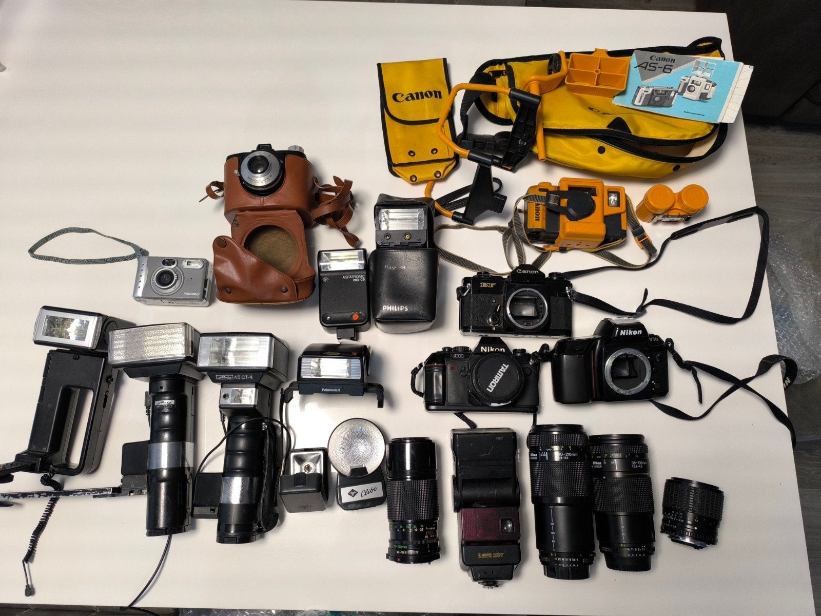 partij Canon en Nikon camera's, objectieven en flitsers, Ophalen of Verzenden