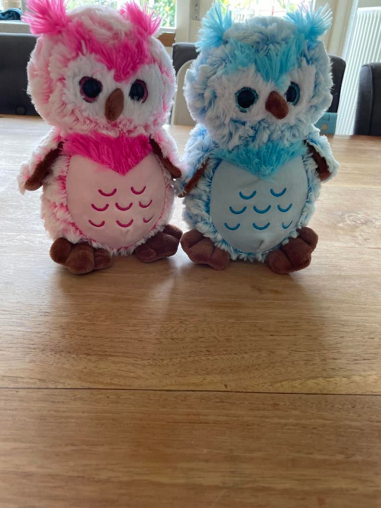 Leuke uil knuffels te koop, Overige typen, Ophalen of Verzenden, Zo goed als nieuw, Roze