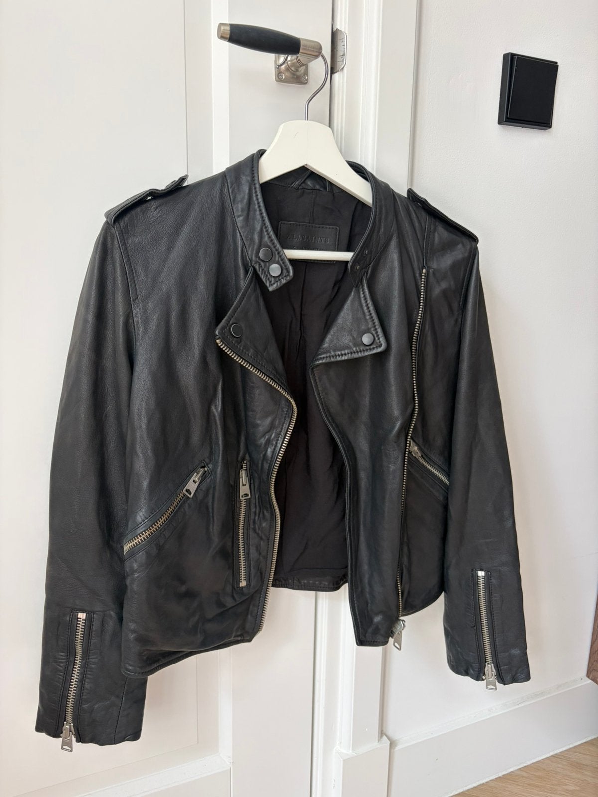 100% leren jas van AllSaints - biker jacket, Ophalen of Verzenden, Zo goed als nieuw, Zwart