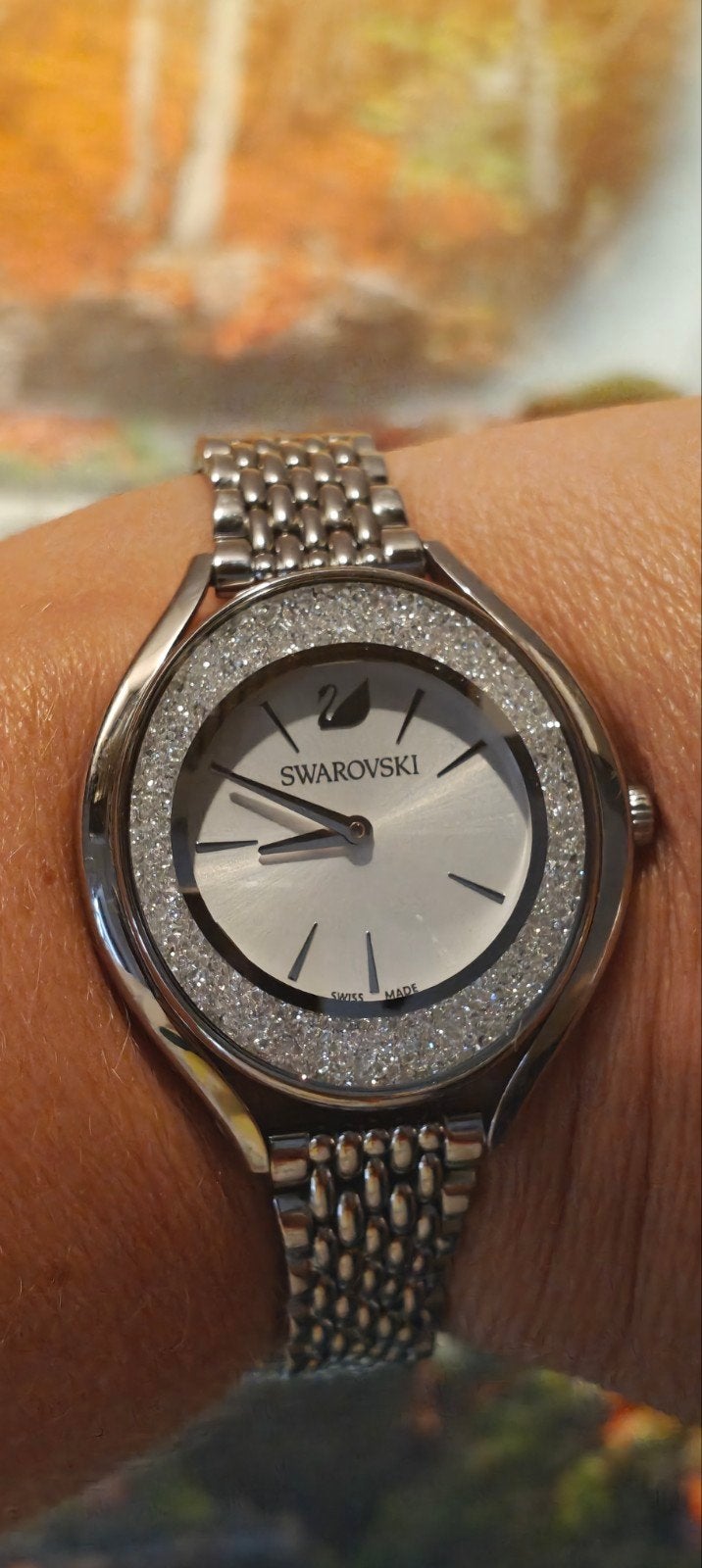 origineel Swarovski horloge met Strass, Overige merken, Staal, Staal, Polshorloge