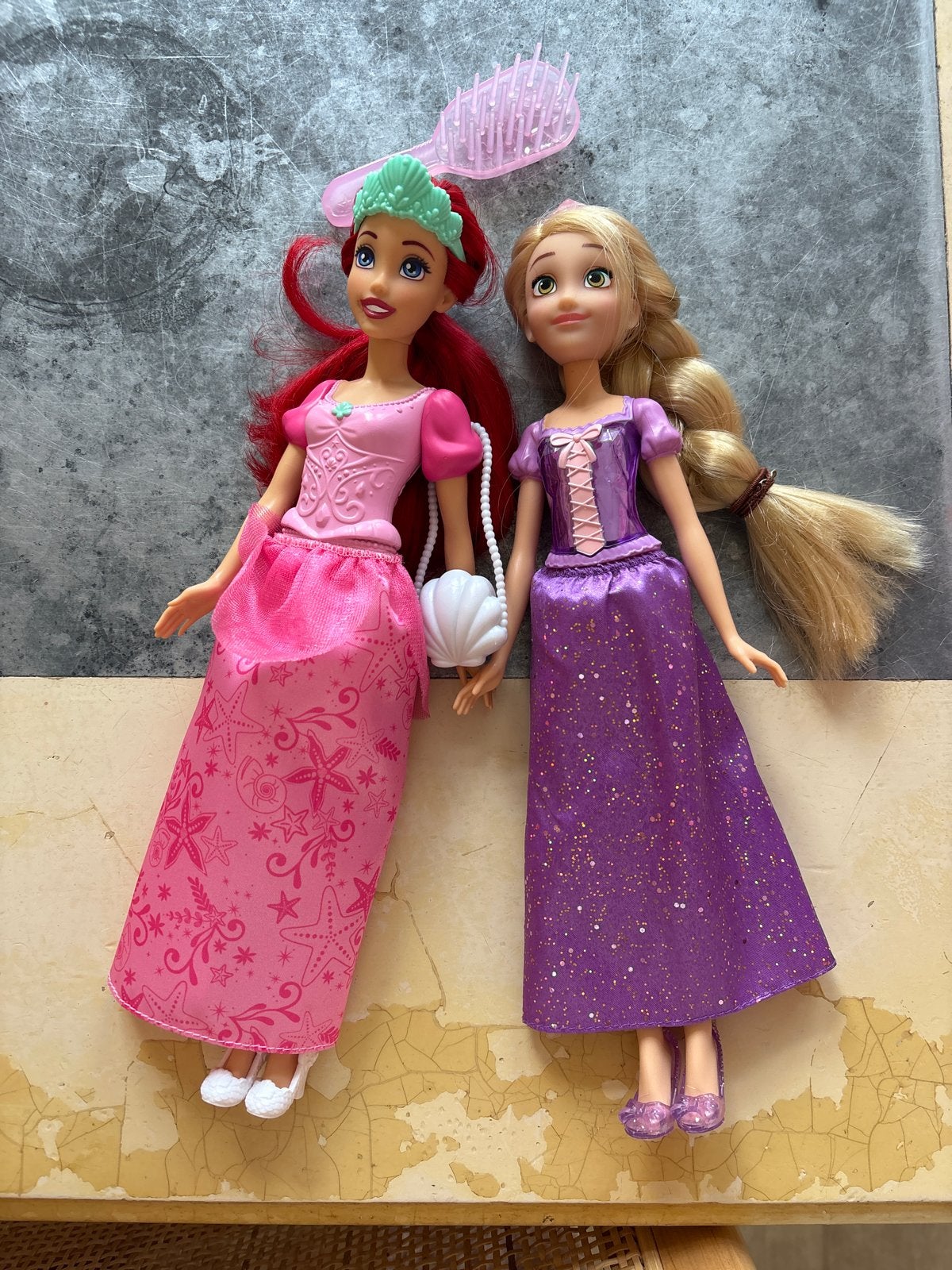 Disney Prinsessen Poppen: Ariel en Rapunzel, Ophalen of Verzenden, Gebruikt, Overige typen