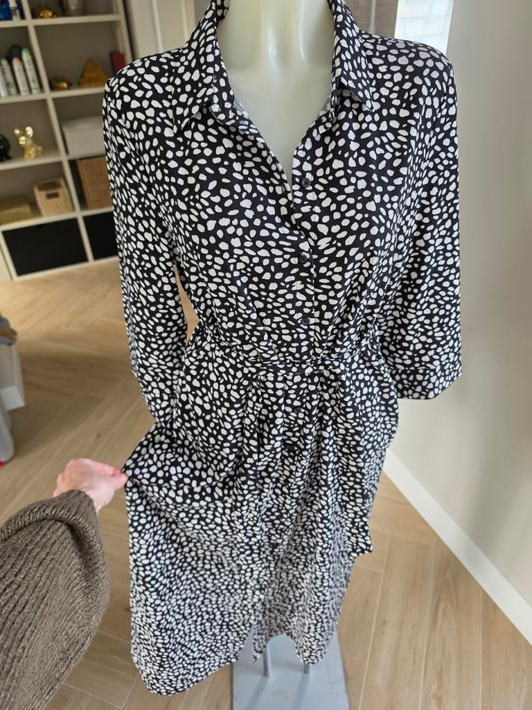 Up 2 fashion maat L blouse jurk polkadot stippen print, Up2Fashion, Overige kleuren, Maat 42/44 (L), Ophalen of Verzenden
