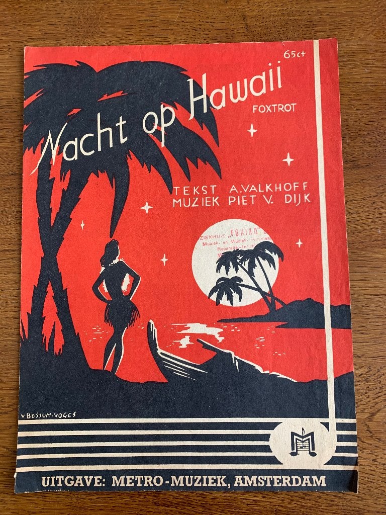 Bladmuziek "Nacht op Hawaii", Muziek en Instrumenten, Bladmuziek, Ophalen of Verzenden, Zo goed als nieuw, Artiest of Componist