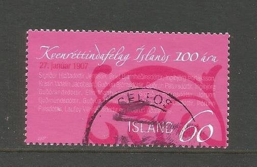 IJsland Mi. 1151 - Kvenréttindafélag Íslands 100 ára, Ophalen of Verzenden, IJsland, Gestempeld