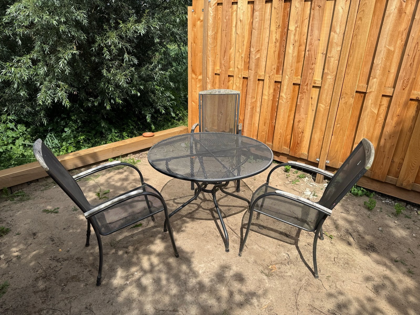 Royal Garden Tuinset - Strekmetaal Tafel (105 cm), Ophalen, Gebruikt, Eettafel, Tuinset