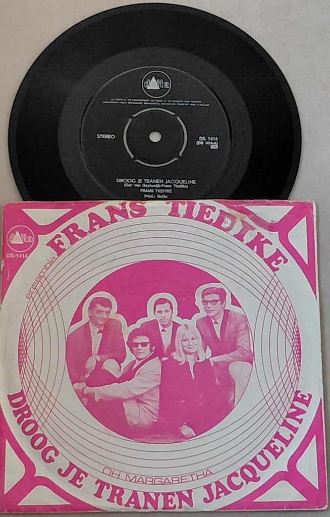 VINYL SINGLE FRANS TIEDTKE - DROOG JE TRANEN JACQUELINE, Gebruikt, Fotohoes, 7 inch, Ophalen of Verzenden