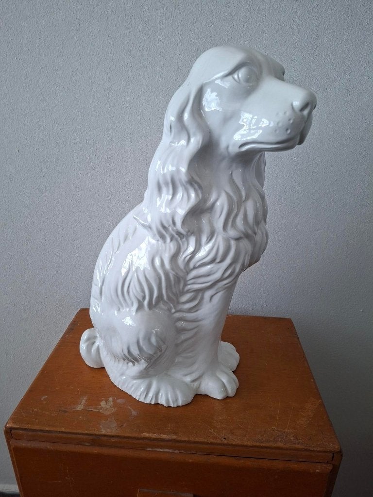 groot beeld cocker spaniel hond retro keramiek jaren 70, Ophalen of Verzenden, Zo goed als nieuw, Dier
