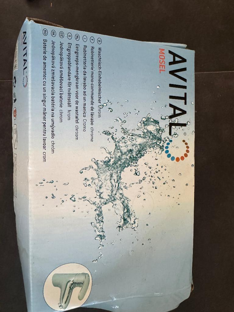 Avital Mosel wastafelmengkraan (nieuw in doos), Ophalen, Nieuw, Chroom, Kraan