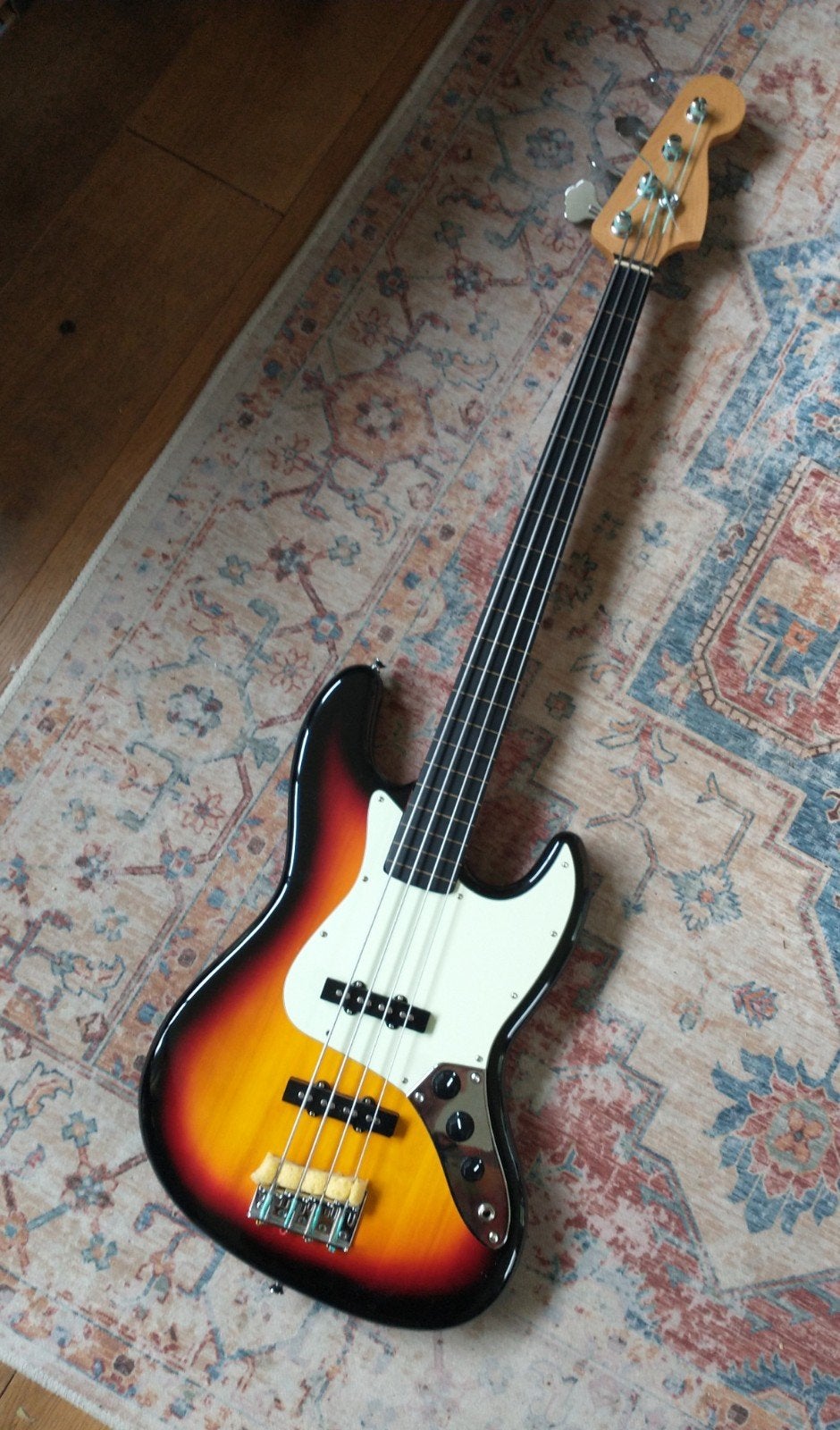 Fretloze jazzbas, Ophalen of Verzenden, Gebruikt, Elektrisch, Fretloos