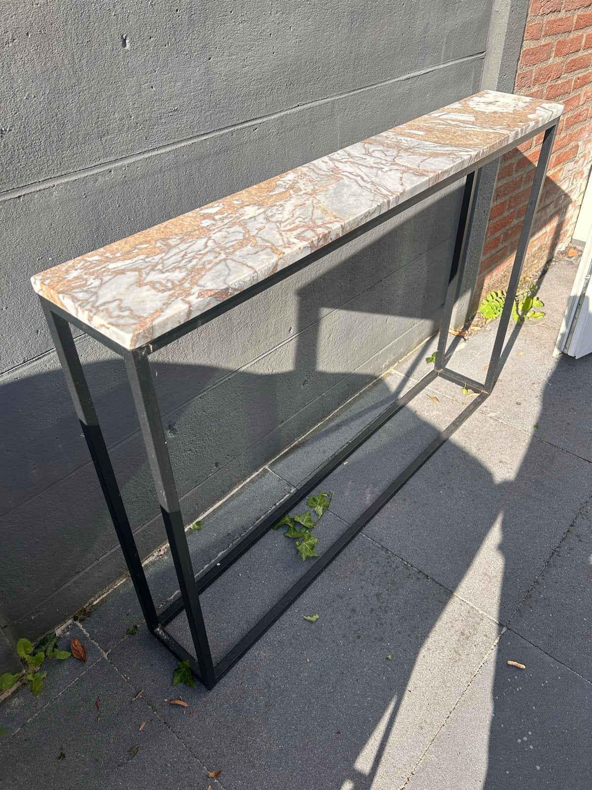 Sidetable met marmeren blad - Binnen/Buiten - 120x20x85cm, Ophalen, Overige materialen, Gebruikt, 100 tot 150 cm