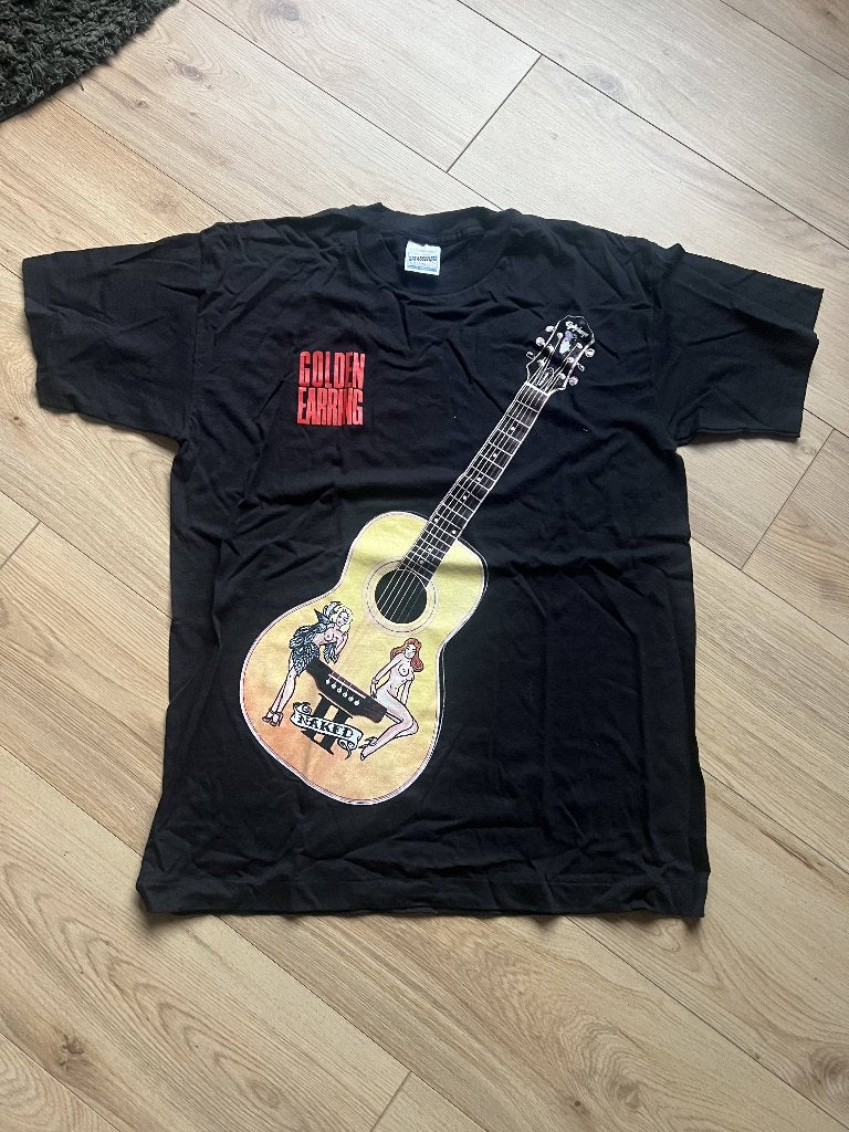 Vintage Golden Earring Naked 2 tour 1998 T shirt - NIEUW, Ophalen of Verzenden, Nieuw, Maat 52/54 (L), Zwart