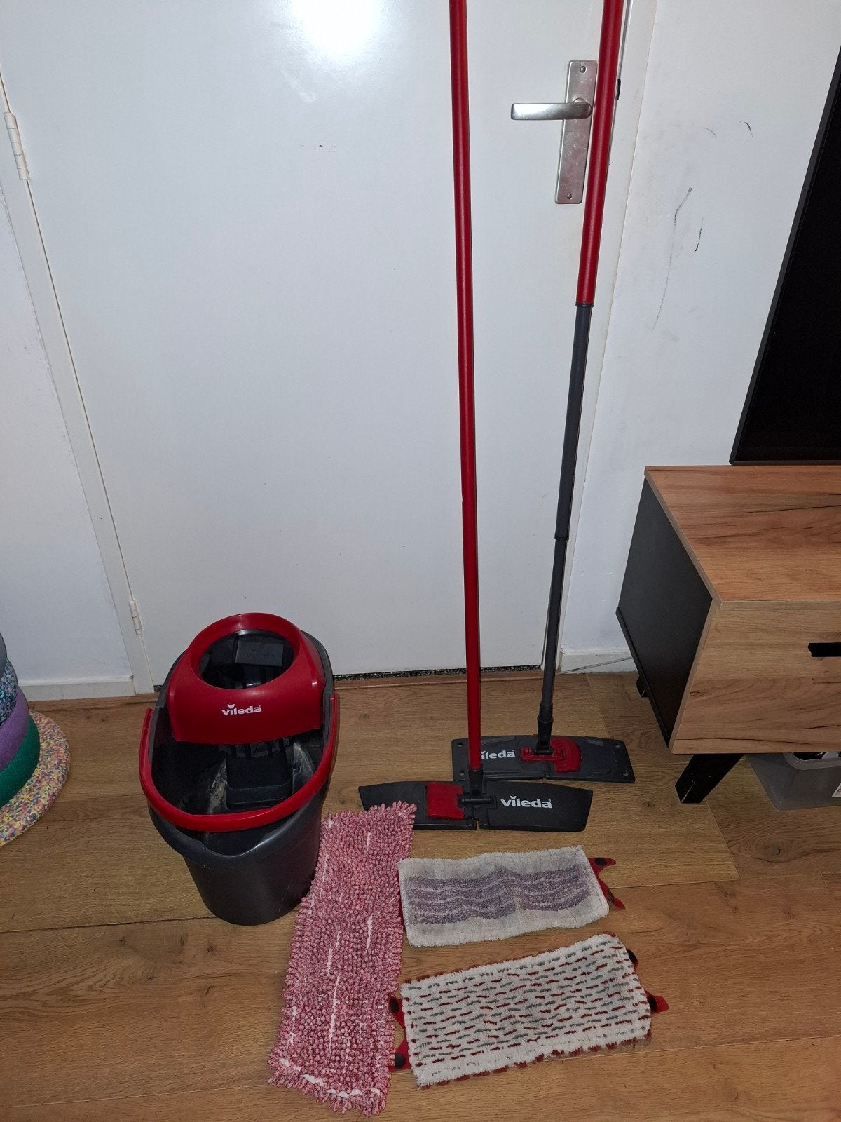 Vileda dweilsysteem met emmer en extra hoezen, Ophalen, Mop of Dweil