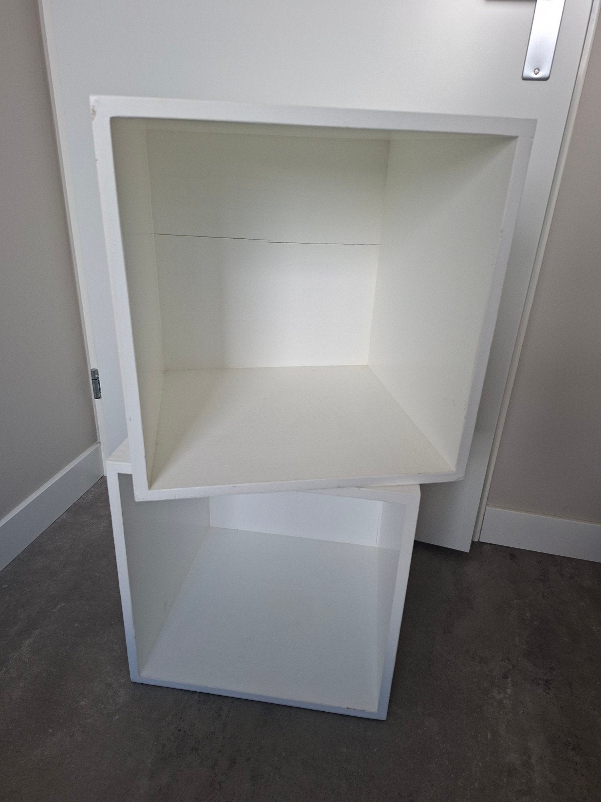 Witte houten kubussen - 44 cm, Huis en Inrichting, Ophalen, Gebruikt