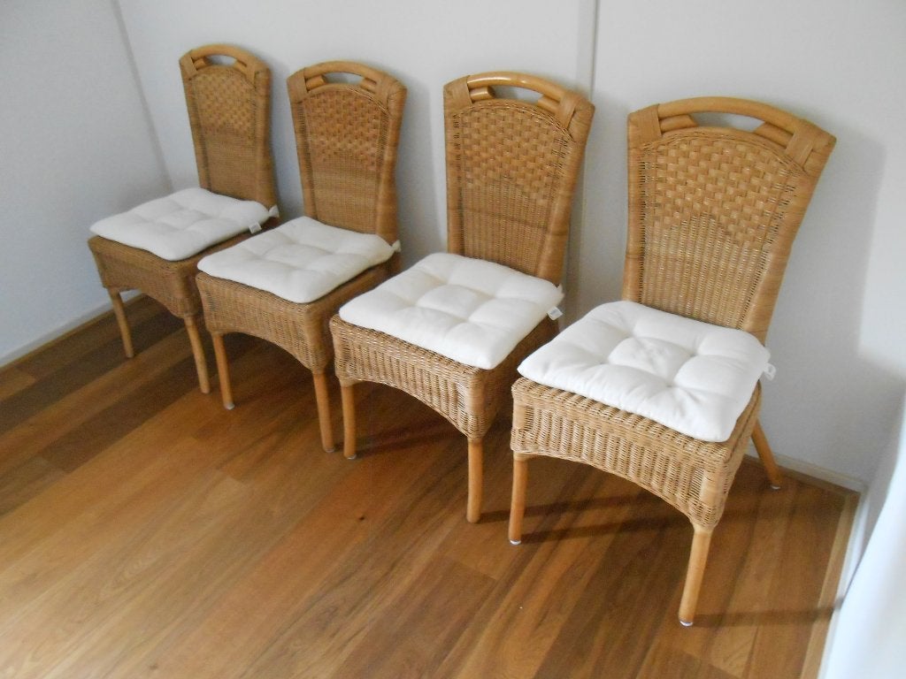 4 nette eetkamer stoelen, Ophalen, Gebruikt, Overige kleuren, Riet of Rotan