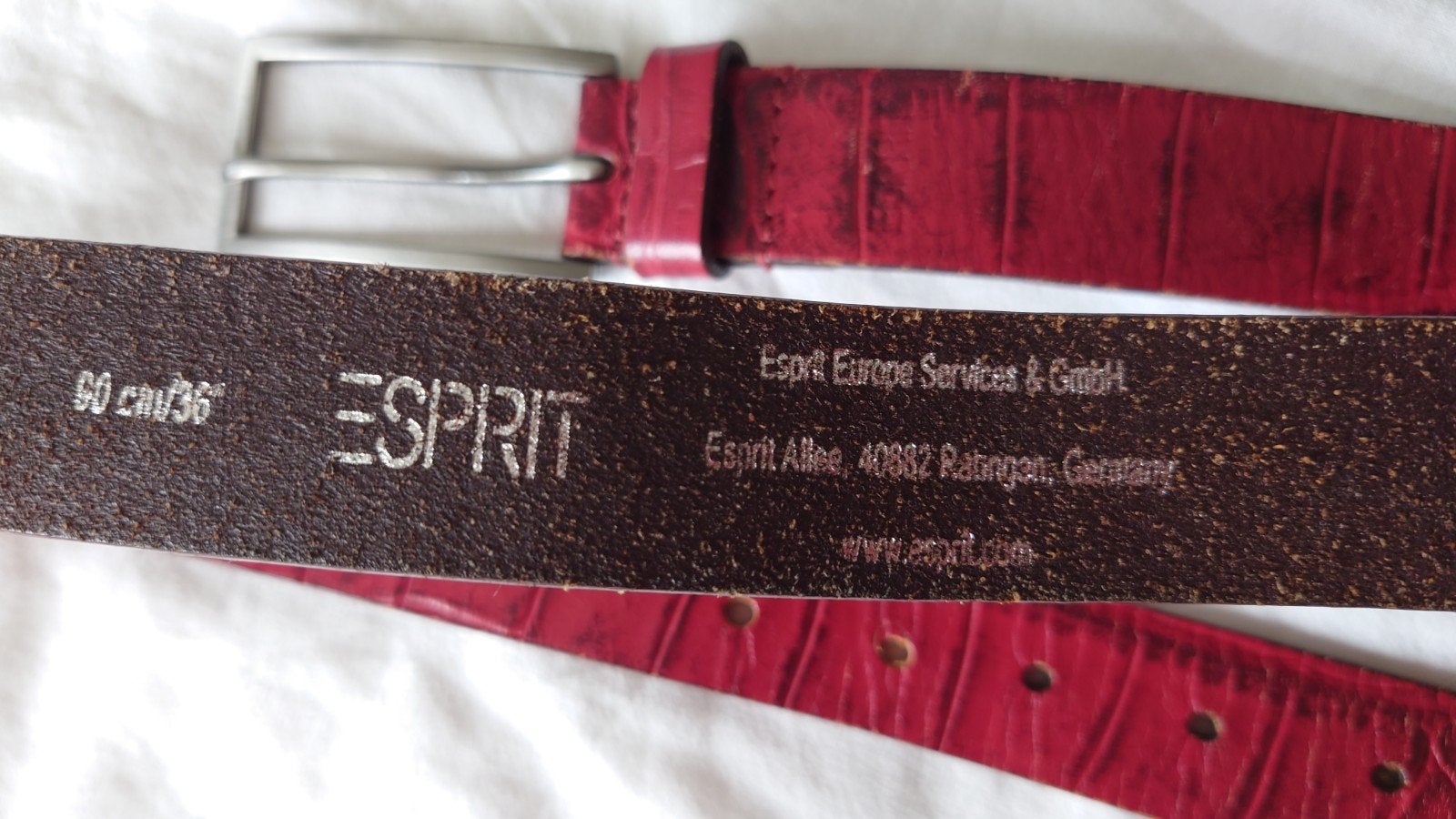Dames riem Esprit rood leer, Kleding | Dames, Riemen en Ceinturen, Echt leder, Tailleriem, Ophalen of Verzenden, Gedragen